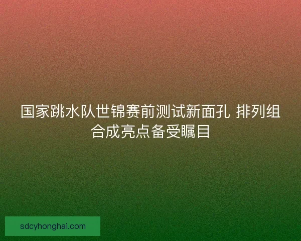 国家跳水队世锦赛前测试新面孔 排列组合成亮点备受瞩目