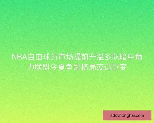 NBA自由球员市场提前升温多队暗中角力联盟今夏争冠格局或迎巨变 NBA自由球员市场提前升温多队暗中角力联盟今夏争冠格局或迎巨变